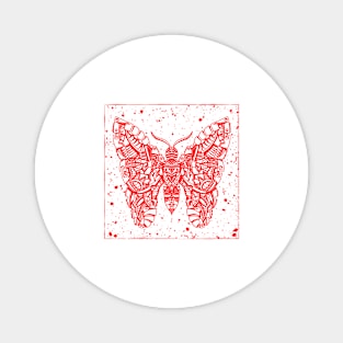 HomeSchoolTattoo Butterfly (RED) Magnet